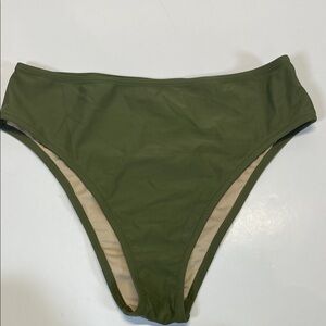 RELLECIGA Olive Green High Cut Bikini Bottoms Size Large